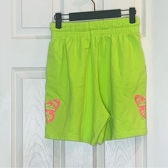 Frankie's Bikinis Burl Grass Green Butterfly Print Sweatshorts Women's Medium M - Picture 3 of 10